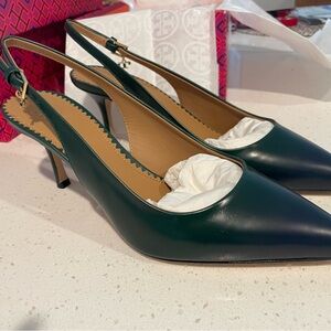 Beautiful greenish blue Tory Burch heels size 7